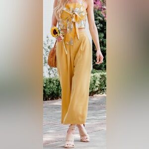 Chriselle x JOA Wide Leg Pant Size XL NWT Roman Gold Boho Beach Vacation Resort
